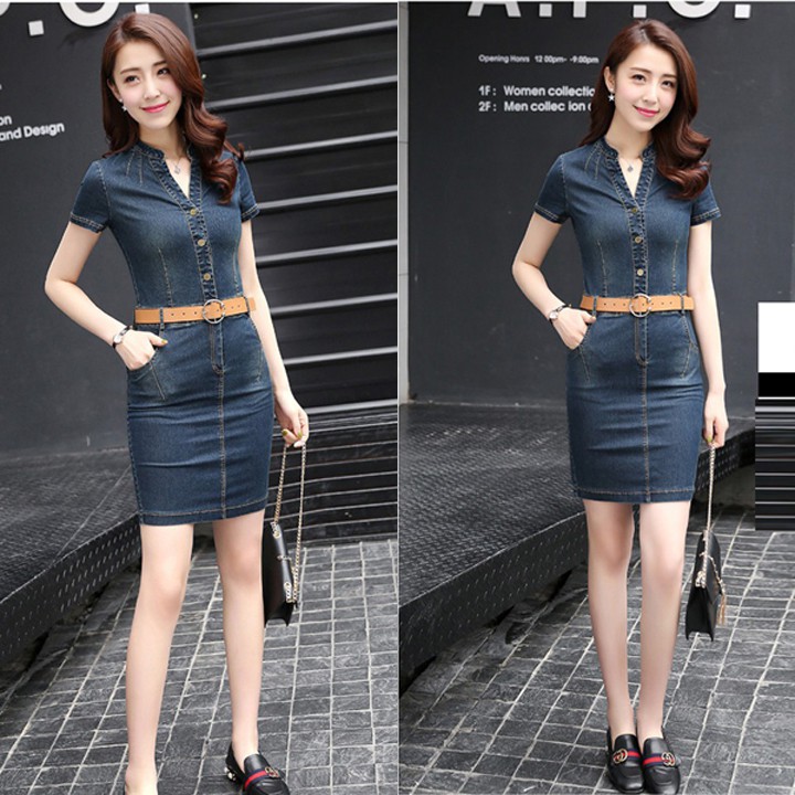 Đầm jean - Đầm jean body BD211