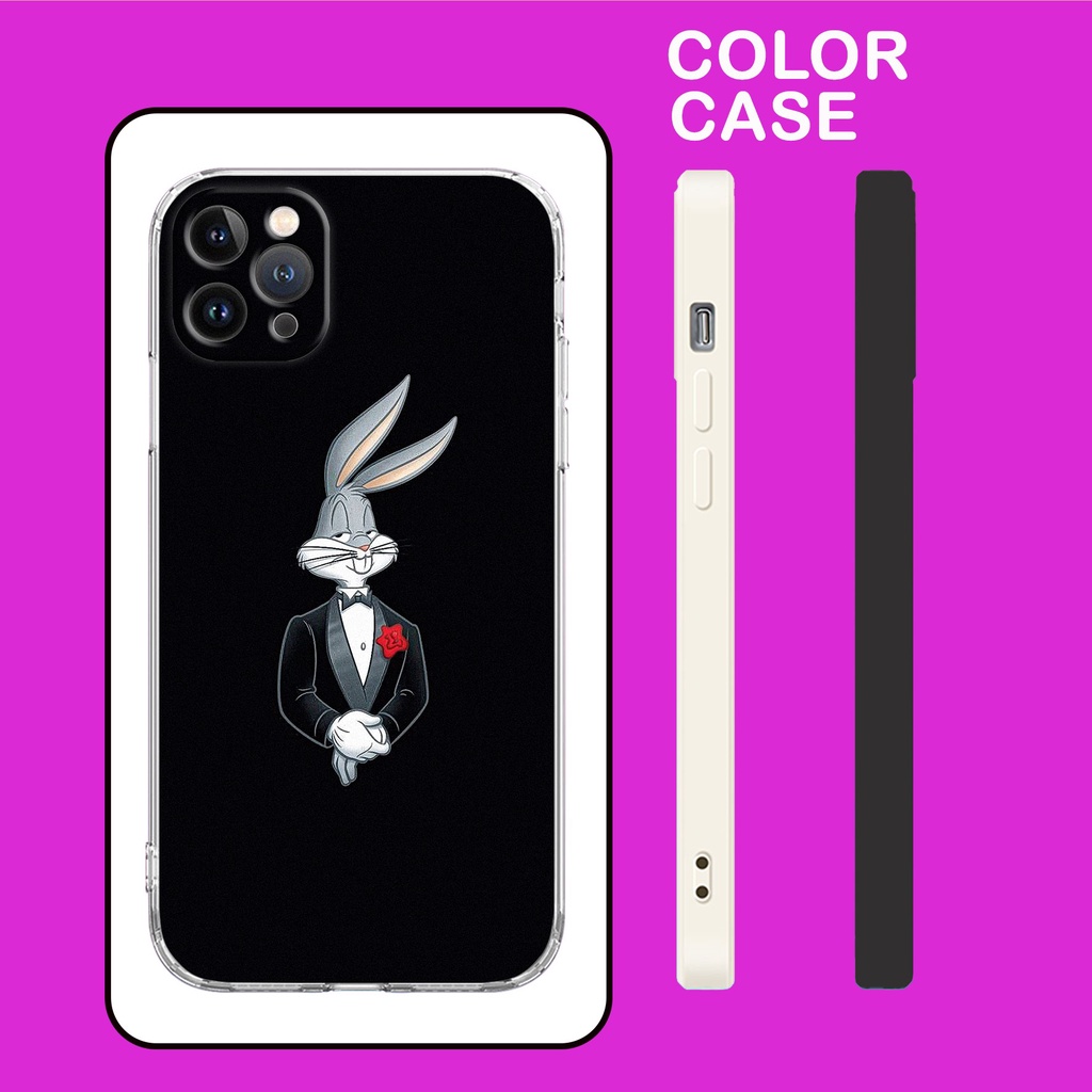 Ốp lưng thỏ mặc vest nền đen pro 13 11 12 promax 7 8 plus xs X Xr BLK20210002