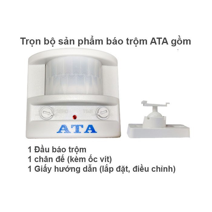 Máy Báo Động Chống Trộm Hồng Ngoại ATA AT-01C Phát Hiện Trộm Đột Nhập Chính Hãng