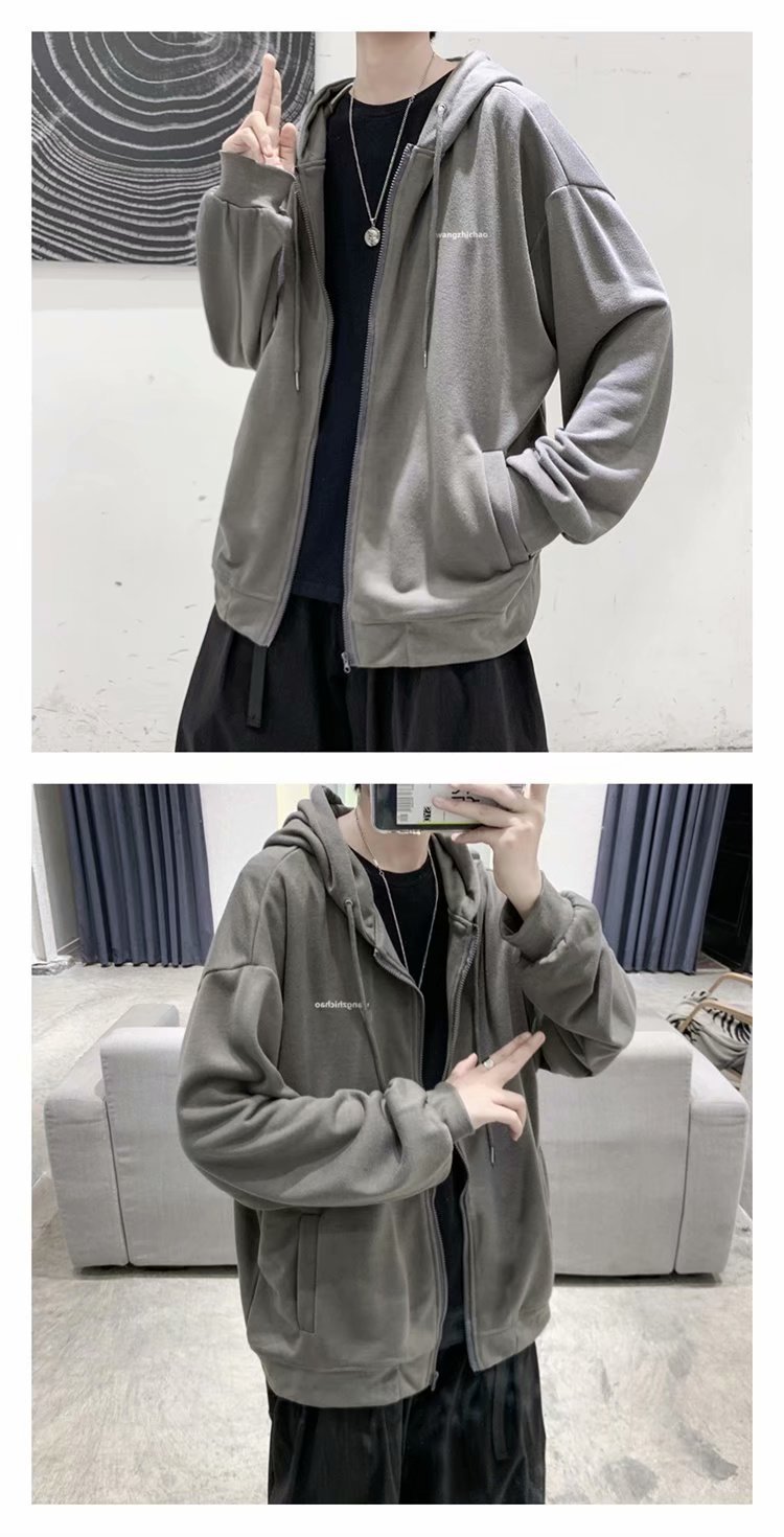Áo hoodie phối khóa kéo dáng rộng cá tính dành cho nam | BigBuy360 - bigbuy360.vn