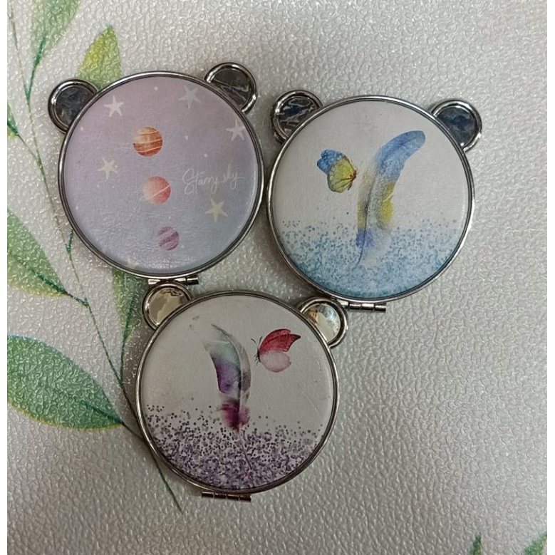 GƯƠNG TRÒN MINI Đáng Yêu Hàn Quốc Bỏ Túi, Gương Soi Bé Nhỏ Cầm Tay Di Động, Họa Tiết Hoạt Hình