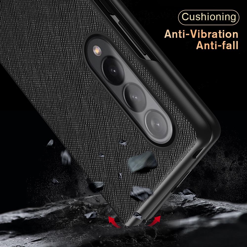 Cross Pattern Folded Protection Cover Anti-Fall Shockproof Case For Samsung Galaxy Z Fold 4 5G Z Fold4