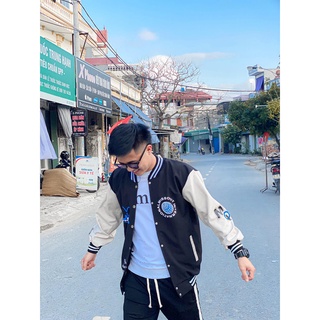 Free ship áo khoác bomber missout thời nỉ thêu tay da thời trang nam hot trend 2021