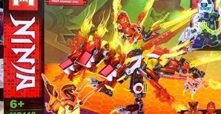 Lego rồng lửa đỏ 3 đầu của Kai