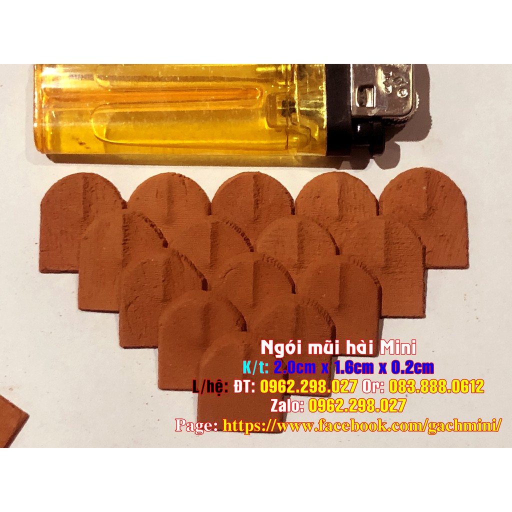 Gạch Mini, Ngói mũi hài Mini (Set 340 viên), trang trí sân vườn, đồ chơi trẻ em