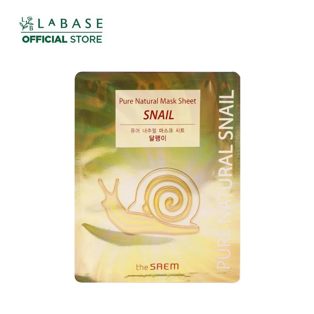Mặt nạ ốc sên The Saem Pure Natural Mask Sheet Snail (Miếng lẻ) - Hàng nhập khẩu chính hãng