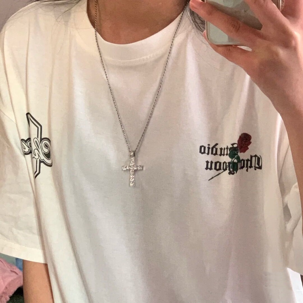 Áo thun ngắn tay cổ tròn thiết kế hợp thời trang retro