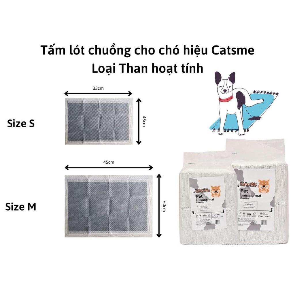 Tã lót than hoạt tính cho chó mèo đi vệ sinh vào khay, chuồng siêu thấm hút 50,100 miếng Catsme loại dày 1.4kg