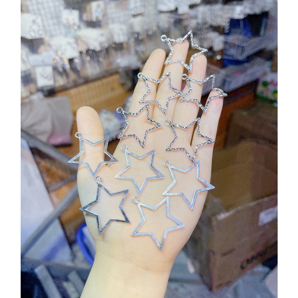 Combo 10 ngôi sao nguyên liệu handmade làm bông tai, chuông gió, túi đeo....
