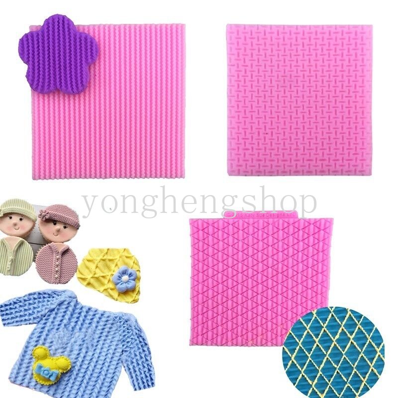 Khuôn Silicone Tạo Họa Tiết Đan Len 3D Trang Trí Bánh DIY