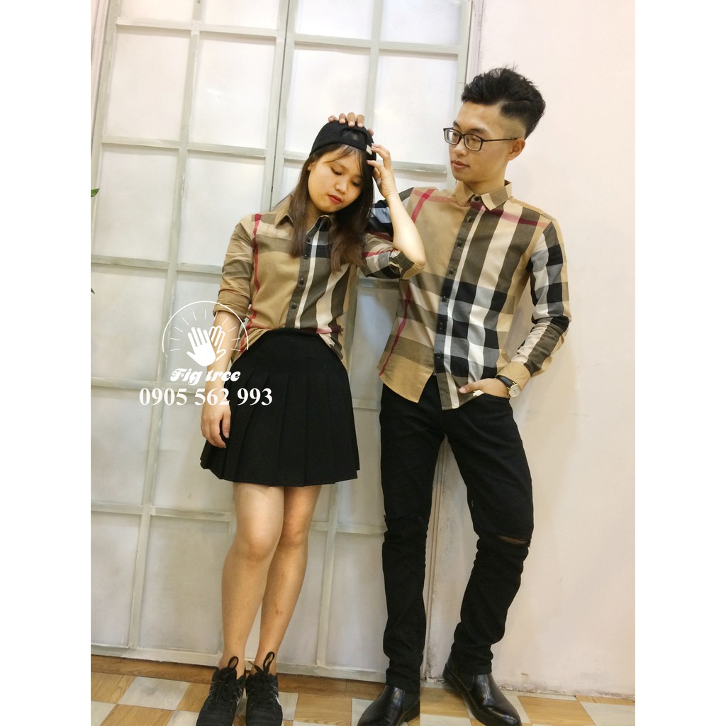 Áo sơ mi đôi đẹp bbr kem