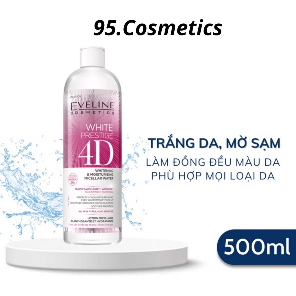 Nước Tẩy Trang Eveline White Prestige 4D Làm Trắng Và Dưỡng Ẩm Da 500ML [ Hàng Chính Hãng ]