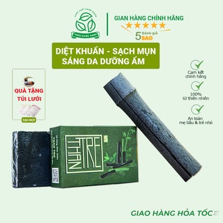 Xà phòng sinh dược than tre giúp thải độc tố trên da. Xà bông tắm, rửa tay diệt khuẩn, trắng da