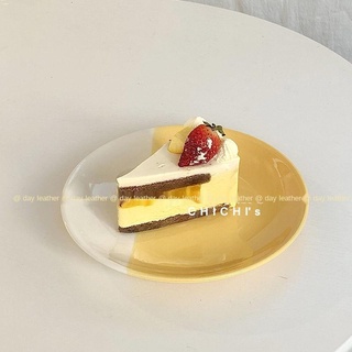 Đĩa sứ màu sắc vàng / trắng phong cách hàn quốc cổ điển dùng làm đạo cụ chụp ảnh