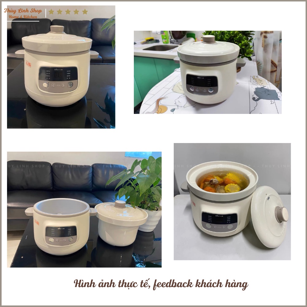 NỒI NẤU CHÁO ĐA NĂNG BEAR 3 LÍT BẢO HÀNH CHÍNH HÃNG 12 THÁNG CÓ HDSD TIẾNG VIỆT