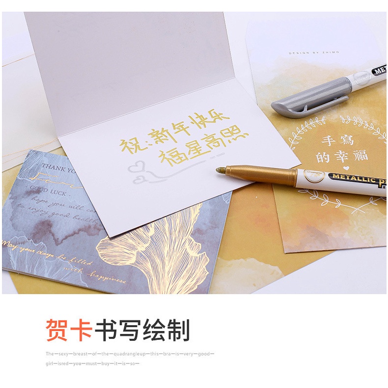 Bút nhũ metallic màu vàng, bạc ngòi to MODINA siêu bền và nhiều mực