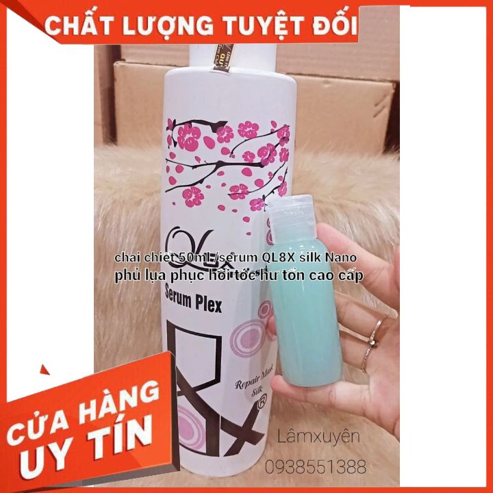 CHAI NHỎ 50ML SERUM QL8X hoa anh đào cao cấp  siêu dưỡng, phục hồi tóc hư tổn, giúp tóc chắc khỏe, mềm mượt.