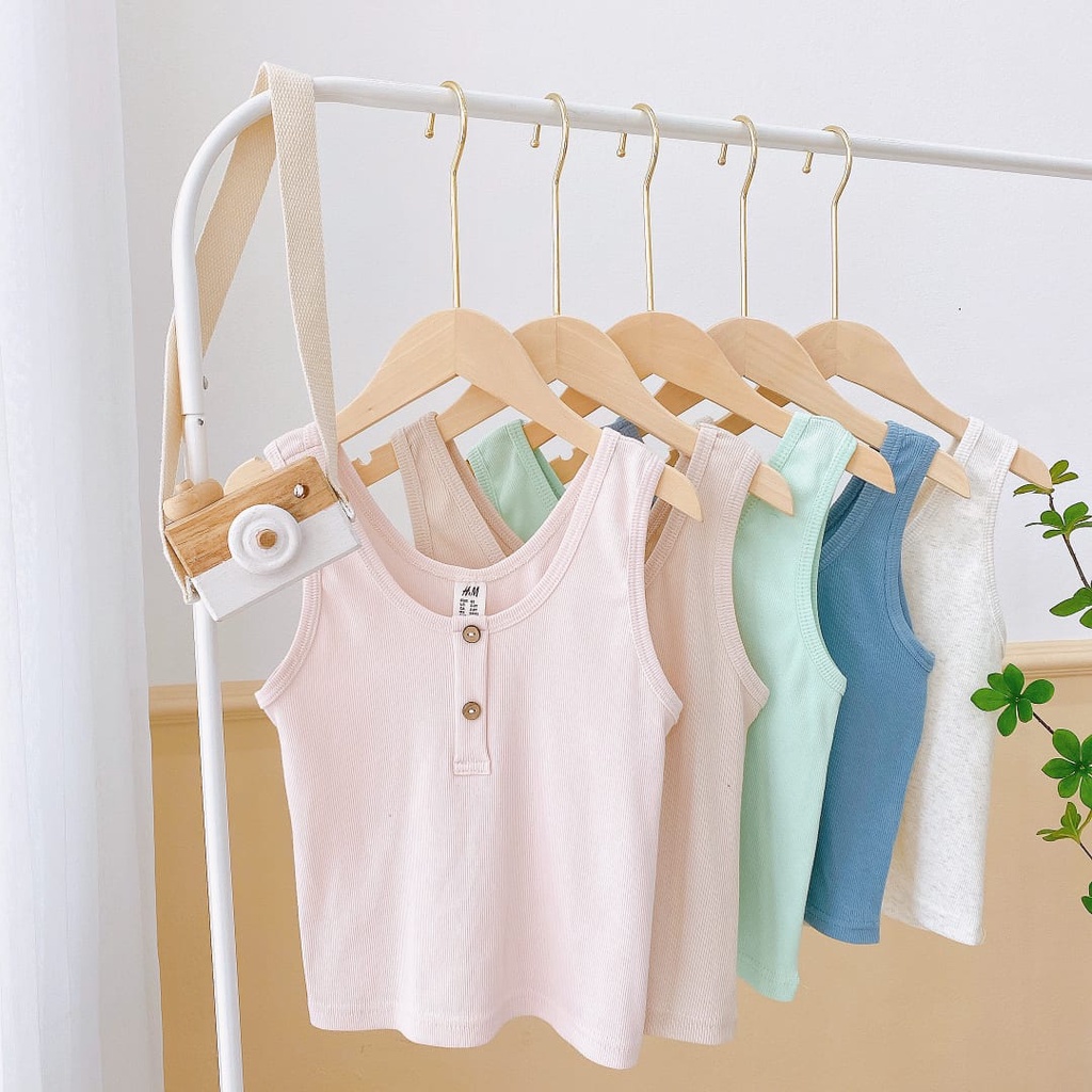 Bộ Đồ HM thun gân xước phong cách Hàn Quốc cho bé gái