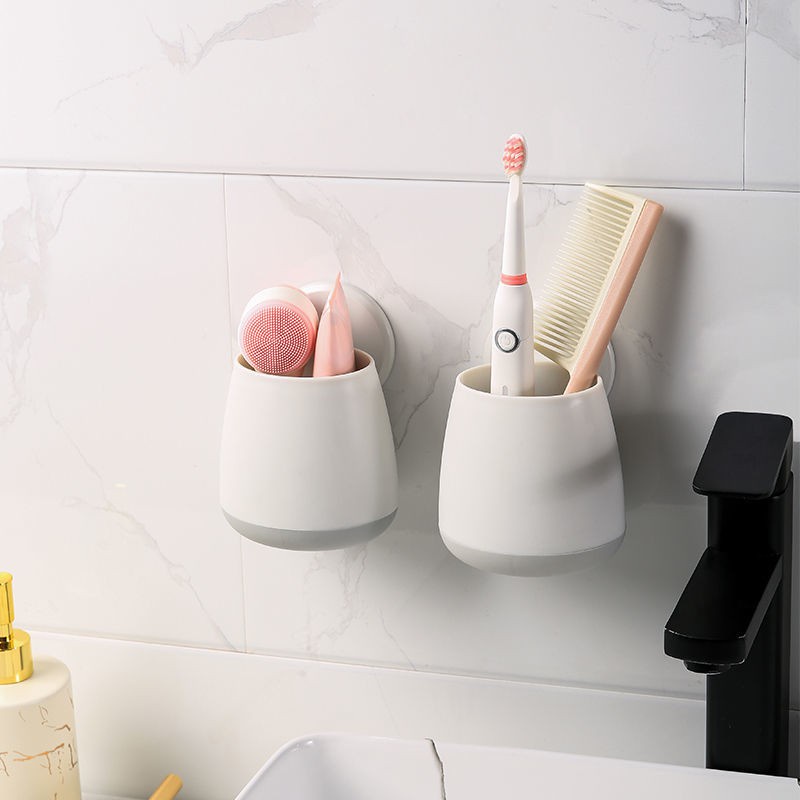 ∏►❃✔giá để bàn chải đánh răng treo tường phòng tắm phòng tắm không đục lỗ hút bàn chải treo tường Bảo quản kem đánh răng