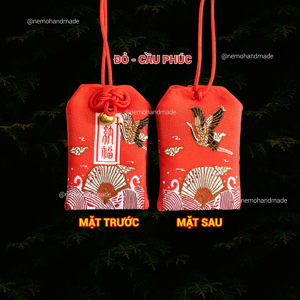 Túi Phước Bình An Nemo Handmade, tặng kèm túi bảo vệ, hoa khô, giấy ước nguyện, đá may mắn - OMQM