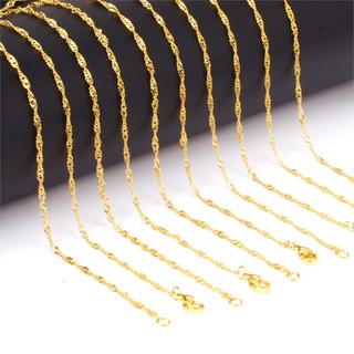 Dây Chuyền Titan Mạ Vàng 18k Như Thật Kiểu Xoắn Đơn