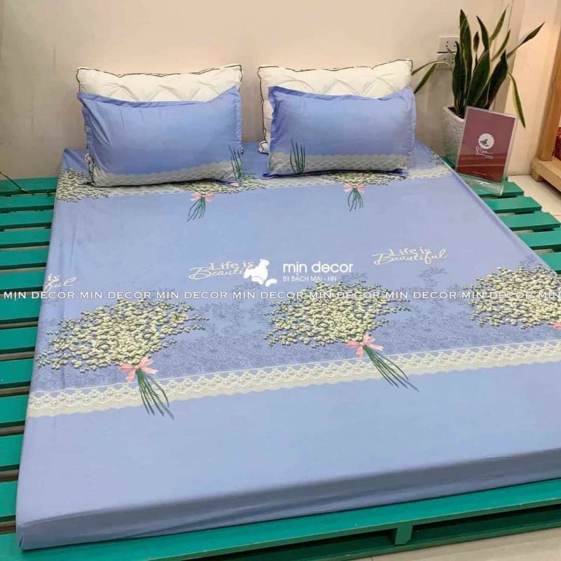 Bộ ga giường và vỏ gối poly cotton nhiều màu sắc và kích thước, drap chun bọc nệm giá rẻ | BigBuy360 - bigbuy360.vn