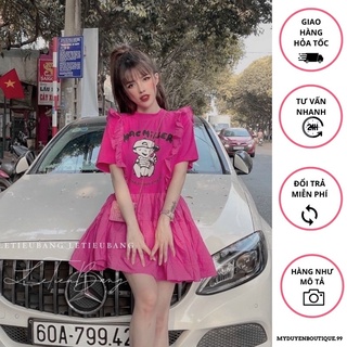 Đầm babydoll bầu bì bon chen , đầm babydoll siêu dễ thương