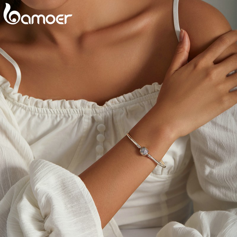 Vòng đeo tay BAMOER BSB084 bằng bạc 925 hình bướm thời trang cho nữ