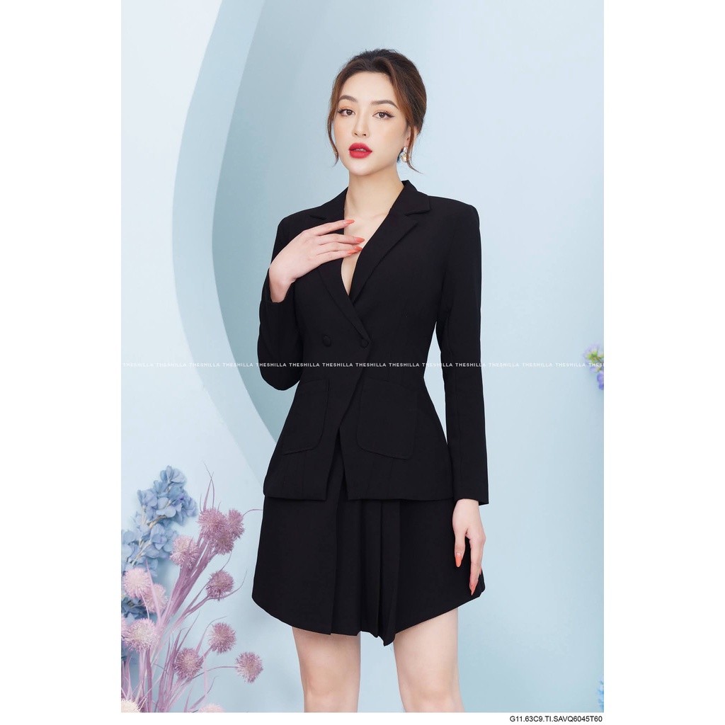 Set áo váy thiết kế xếp ly chéo cao cấp [ Có video + Ảnh thật ] The Shilla - G11-63C9