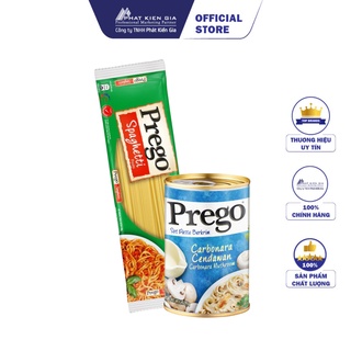 COMBO 1 Hộp Sốt Mì Ý Carbonara Nấm Prego 295g + 1 Gói Mì Spaghetti Prego 500g