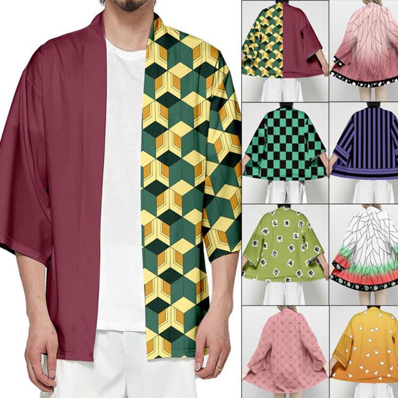 Anime Nhật Bản Cosplay Áo choàng Demon Slayer: Kimetsu no Yaiba Kamado Nezuko Haori