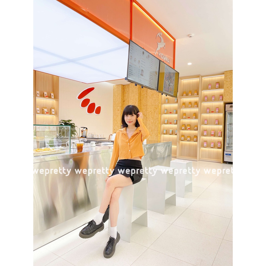 Áo sơmi dáng lửng chất đũi xốp nhẹ mềm mát phù hợp cho thời tiết hè dễ phối outfit năng động AH08 Weprettt Clothes | BigBuy360 - bigbuy360.vn