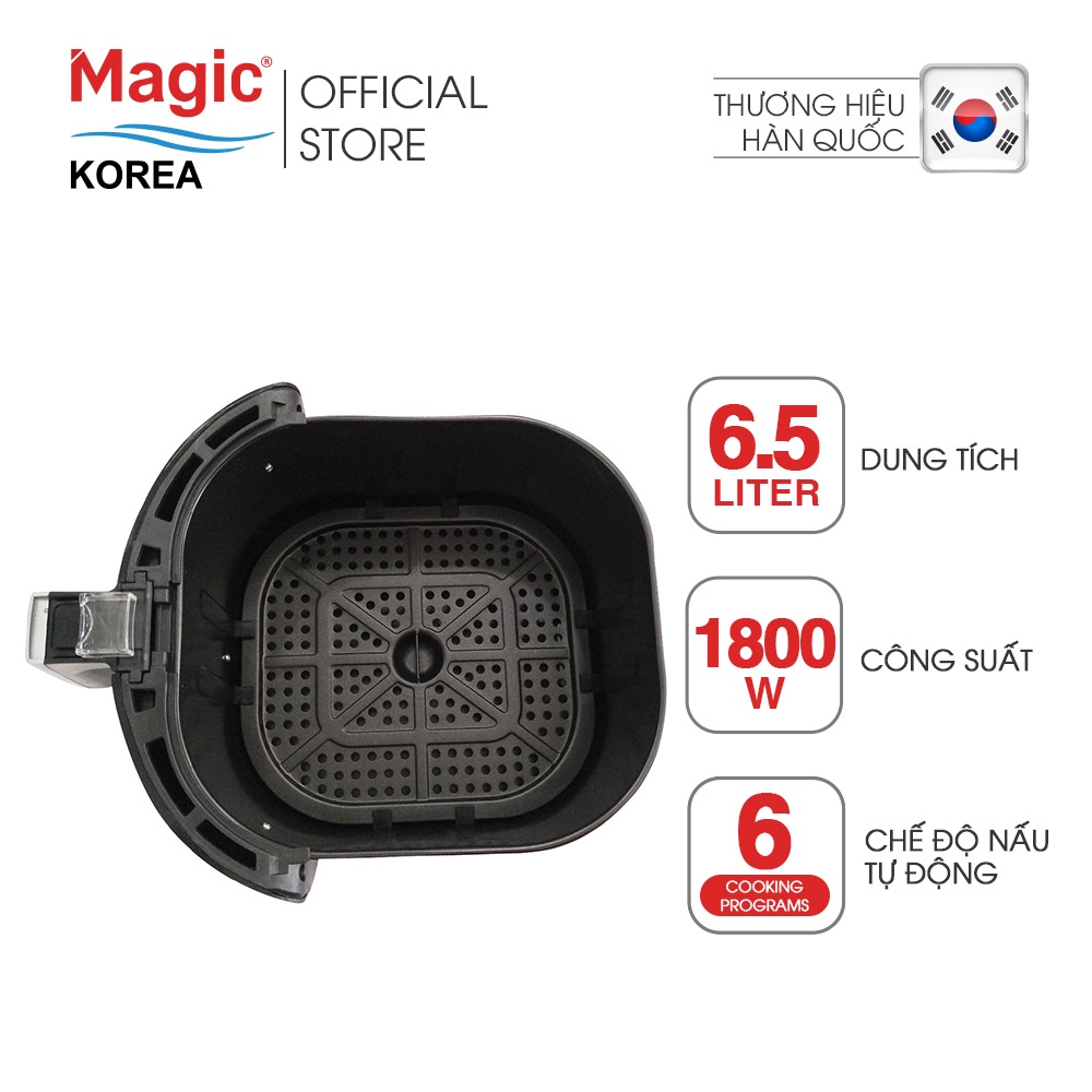 [Mã ELHADEV giảm 4% đơn 300K] Nồi chiên không dầu điện tử Magic Korea A-805, dung tích 6.5L - Hàng chính hãng