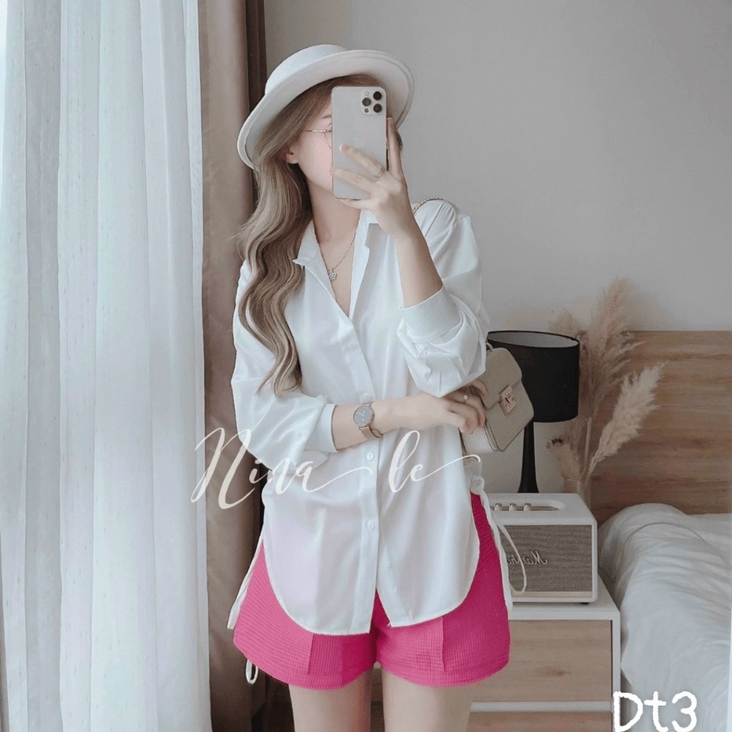 Mẫu Bán Chạy Nhất | Sét Áo Lụa Sơ Mi Form Rộng Phối QUần Tuyết Mưa Cực Đẹp UP