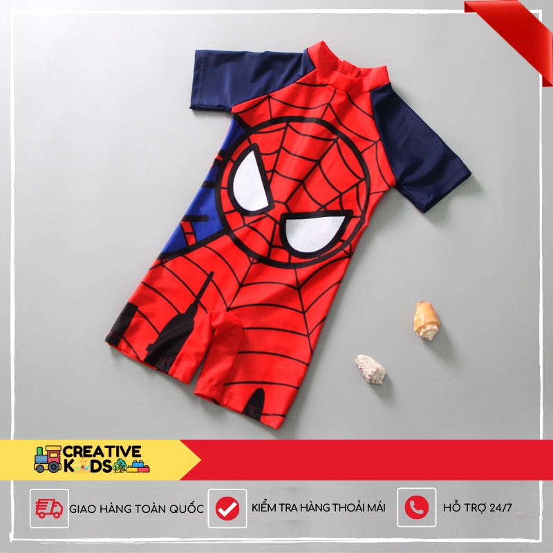 Đồ bơi liền thân mẫu người nhện Spiderman cho bé trai 2-8 tuổi vải thun co giãn 4 chiều thoải mái vận động (Swimsuit)