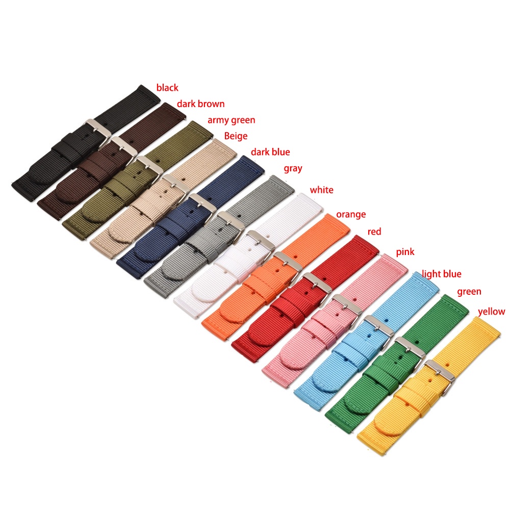 Dây Đeo Tay Bằng Vải Canvas 18mm 20mm 22mm 24mm Dành Cho Đồng Hồ Thông Minh Samsung Galaxy Active 2 40mm 44mm Gear S2 S3 Huawei