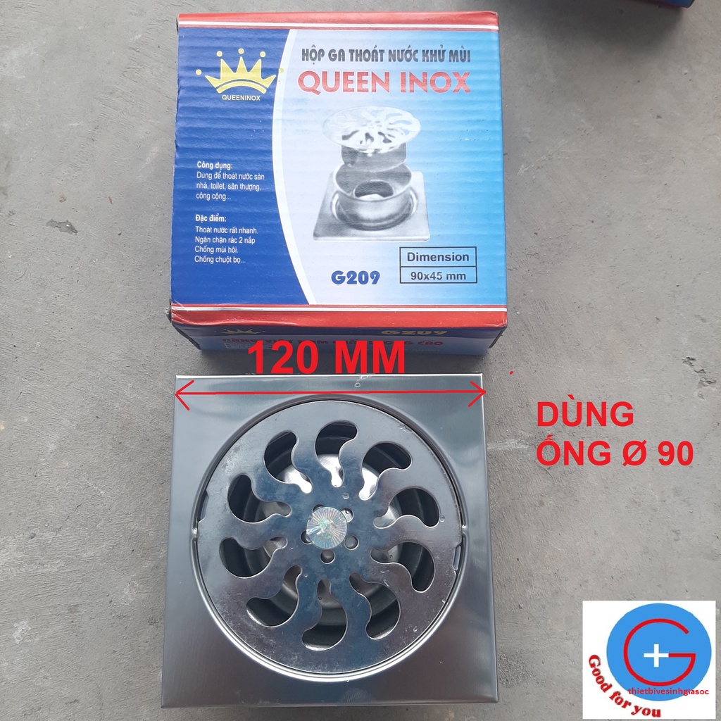 Ga thoát sàn nhà tắm Inox rẻ | HỘP ga thoát NƯỚC QUEEN