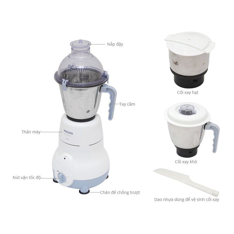 Máy xay đa năng Philips 3 cối xay