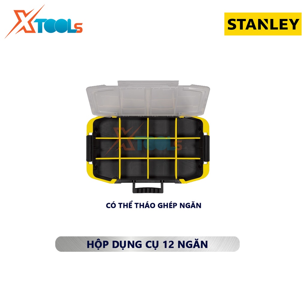 Hộp nhựa đựng dụng cụ Stanley STST14440, kích thước 19'', nắp có khoá chốt, các ngăn có thể tháo lắp tuỳ ý, có quai cầm