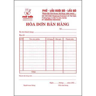 6 quyển hóa đơn A5 hoặc 10 quyển A6