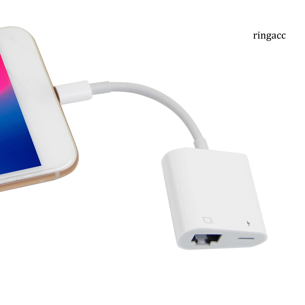 Bộ Chuyển Đổi Ethernet 8pin Sang Rj45 Bằng Abs Siêu Bền Di Động Tiện Dụng Cho Điện Thoại Apple
