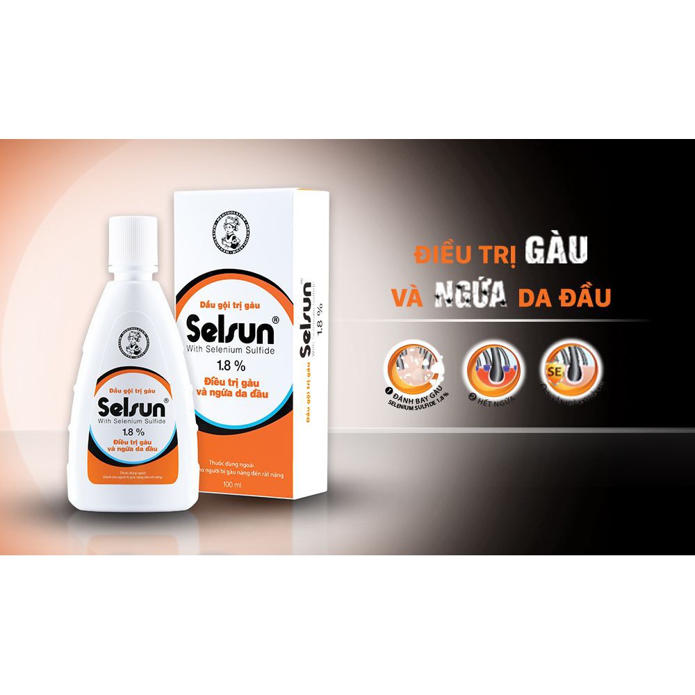 Combo Dầu Gội SELSUN 1.8% + Dầu Xả SELSUN [Chai 100ml]