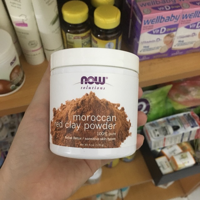 Bột đất sét đỏ Now Moroccan Red Clay Powder 170g