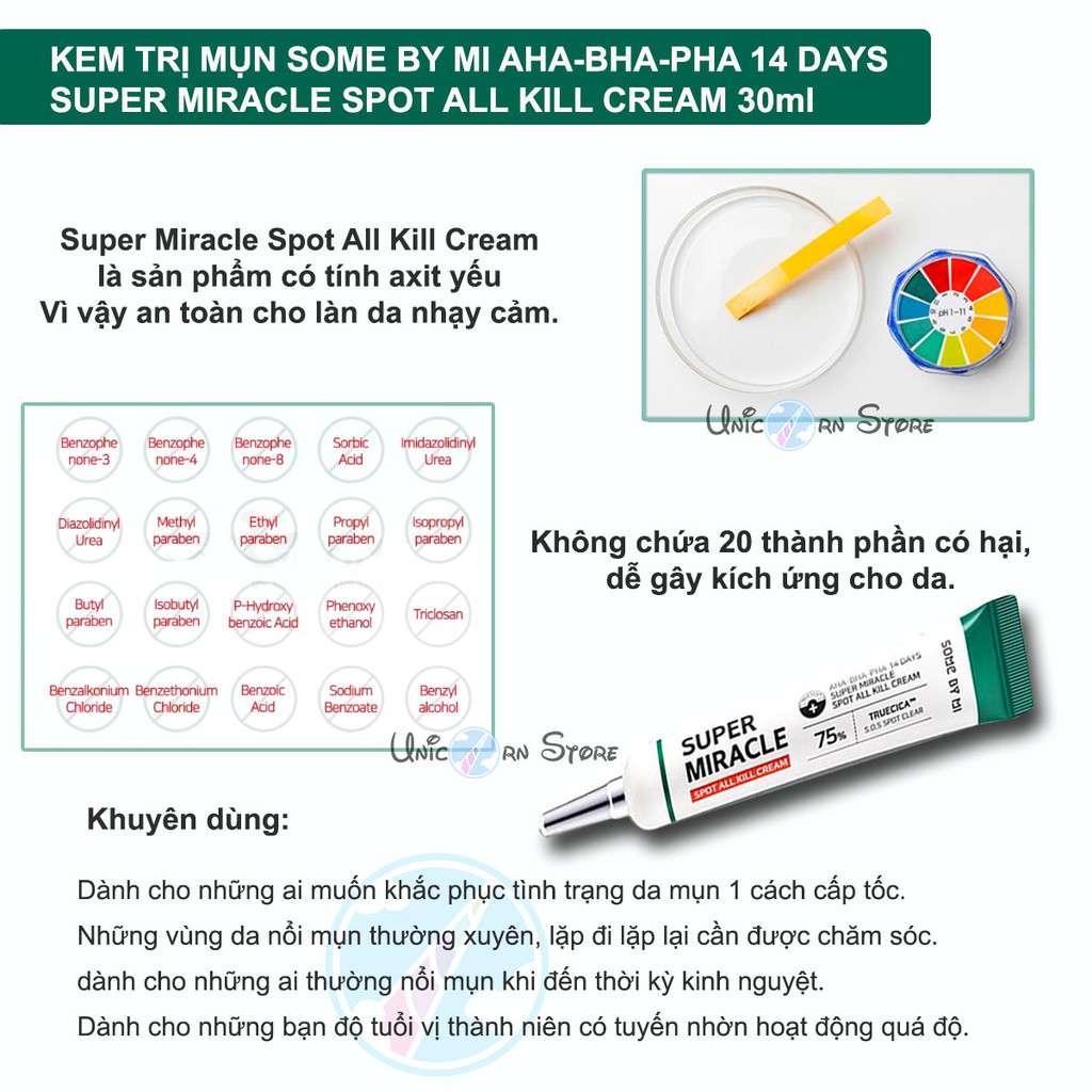 Kem Ngừa Mụn Some By Mi AHA-BHA-PHA 14 Days Super Miracle Spot All Kill Cream