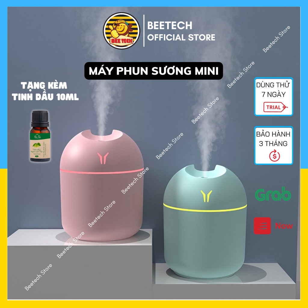 Máy phun sương tạo ẩm mini hình dáng dễ thương , máy khuếch tán tặng kèm tinh dầu - Beetech