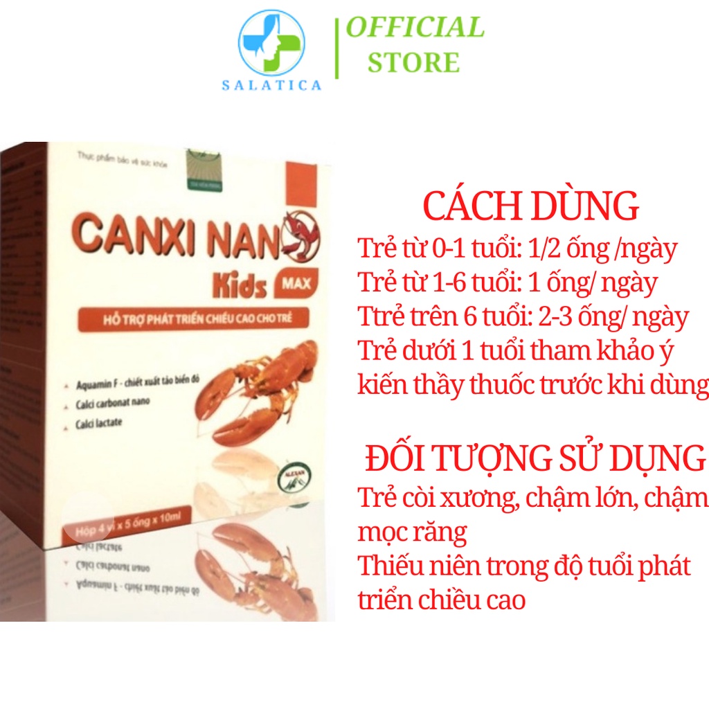 Canxi Nano Kids Max- Bổ sung canxi, giúp xương và răng chắc khoẻ, hỗ trợ phát triển chiều cao cho trẻ
