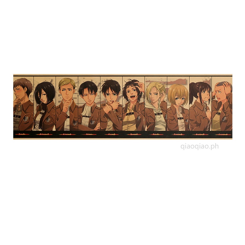 Áp Phích Trang Trí Nội Thất 50X35Cm In Hình Attack On Titan Đơn Giản