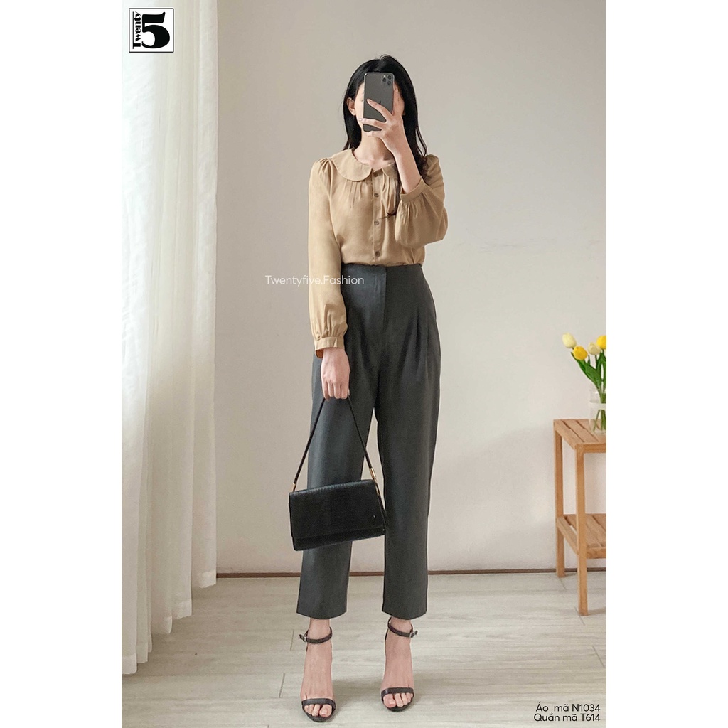 Quần baggy nữ công sở khóa moi Twentyfive T614