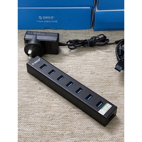 Bộ chia 7 cổng usb 3.0 chính hãng orico loại có nguồn phụ