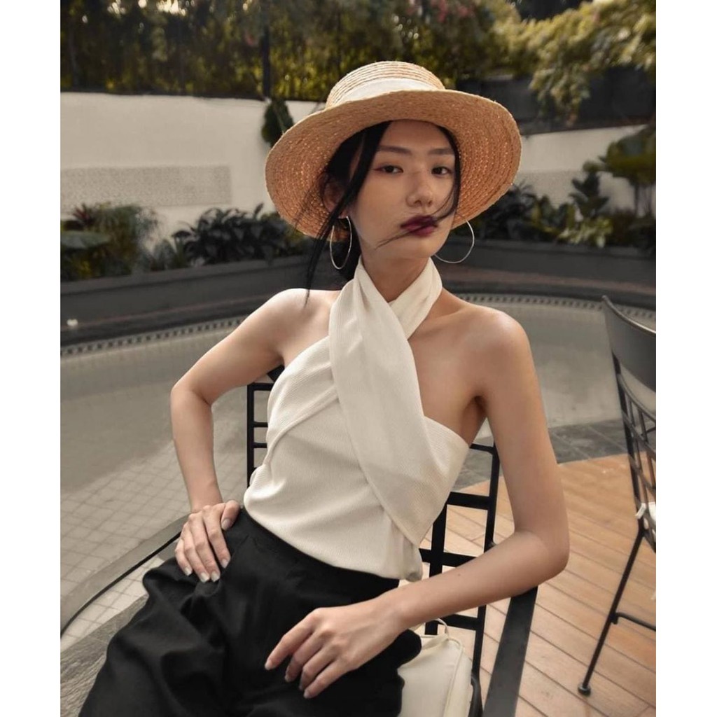 Áo Yếm Cổ Đắp Chéo (TRẮNG)